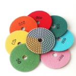 3 colors with 3.0mm thickness 4 inch diamond 100mm wet polishing pads for granite,marble and engineered stone